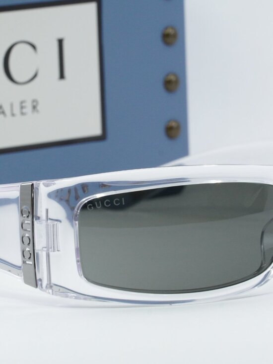 Gucci GG1492S 004 Rectangle Sunglasses - Crystal/Grey main image 7